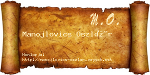 Manojlovics Oszlár névjegykártya
